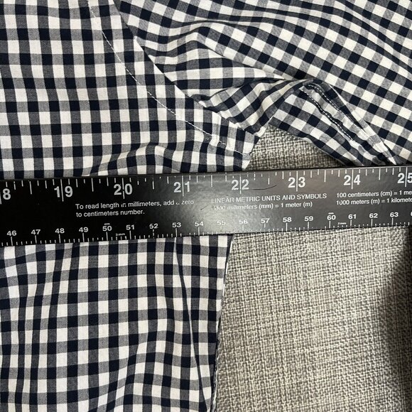 Tommy Hilfiger Mens Medium Blue White Long Sleeve Gingham Plaid Coupe Classique - Picture 6 of 11